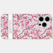 Coques Case-Mate iPhone Cerisiers Fleuris Sakura Monogramme (Verso (horizontal))