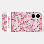 Coques Case-Mate iPhone Cerisiers Fleuris Sakura Monogrammés (Verso (horizontal))