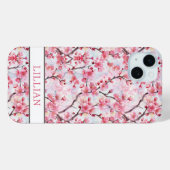 Coques Case-Mate iPhone Cerisiers Fleuris Sakura Monogrammés (Verso (horizontal))