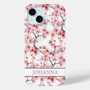 Coque Pour iPhone 15 Cerisiers Fleurs de Sakura Japonais