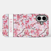 Coques Case-Mate iPhone Cerisiers Fleurs de Sakura Monogramme (Verso (horizontal))