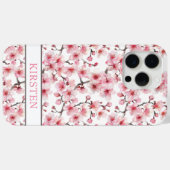 Coques Case-Mate iPhone Cerisiers Motif Sakura Monogrammé (Verso (horizontal))