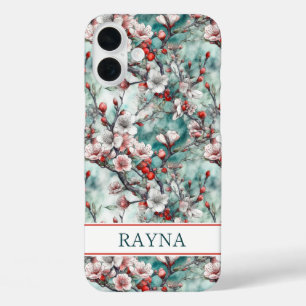 Coques iPhone 16 Plus Cerisiers Sakura Imprimé Monogrammé