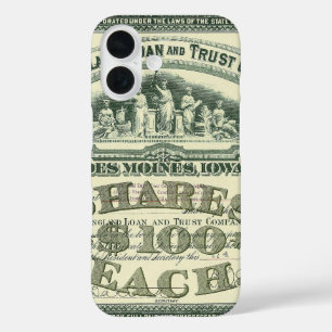Coques iPhone 16 Certificat de Stock de capital vintage Business Fi