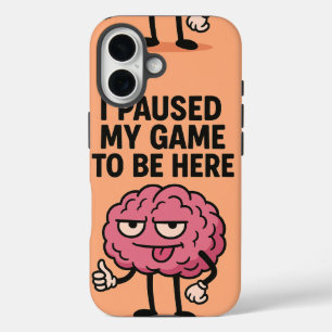 Coques iPhone 16 "Cerveau De Jeu Suspendu - Mode Jeu Activé"