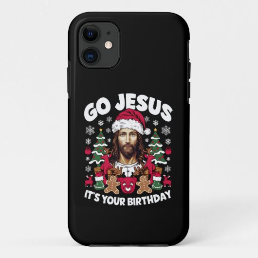 Coques Case-Mate iPhone C'est l'anniversaire de Jésus, sale pull de Noël (Dos)