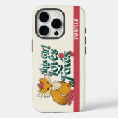 Coques Case-Mate iPhone Cette Fille Aime les Renards avec Fleurs Nom Perso (Verso)