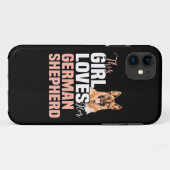 Coques Case-Mate iPhone Cette Fille Aime Son Berger Allemand (Dos (Horizontal))