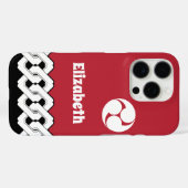 Coques Case-Mate iPhone Chaîne japonaise rouge et Motif spiral (Verso (horizontal))