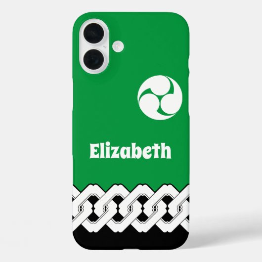 Coques Case-Mate iPhone Chaîne japonaise verte et Motif spiral (Verso)