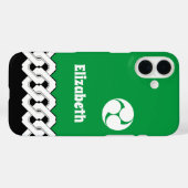 Coques Case-Mate iPhone Chaîne japonaise verte et Motif spiral (Verso (horizontal))