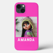 Coques Case-Mate iPhone Chaîne rose néon (Verso)