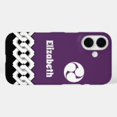 Coques Case-Mate iPhone Chaîne violette japonaise et Motif spiral (Verso (horizontal))