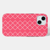 Coques Case-Mate iPhone Chaînes Carrés rouges et blanches (Verso (horizontal))