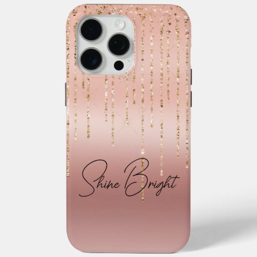 Coques Case-Mate iPhone Chaînes de glam or rose (Verso)