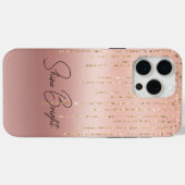 Coques Case-Mate iPhone Chaînes de glam or rose (Verso (horizontal))