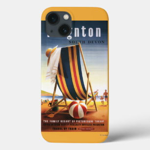 Coques Pour iPhone Chaise de plage de chemins de fer et affiche
