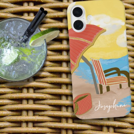 Coques Case-Mate iPhone Chaise de plage d'été illustrée