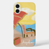 Coques Case-Mate iPhone Chaise de plage d'été illustrée (Verso)