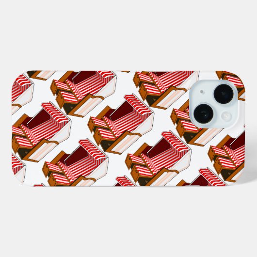 Coques Case-Mate iPhone Chaises De Plage Rouge & Blanc Thème (Verso (horizontal))