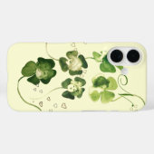 Coques Case-Mate iPhone CHALEUREUSES SHAMROCKS VERTS AVEC COEURS Monogramm (Verso (horizontal))