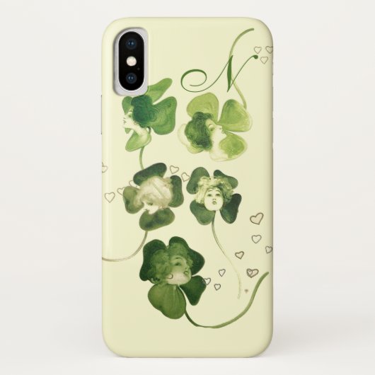 COQUES Case-Mate iPhone CHALEUREUSES SHAMROCKS VERTS AVEC LE MONOGRAM DES (Dos)