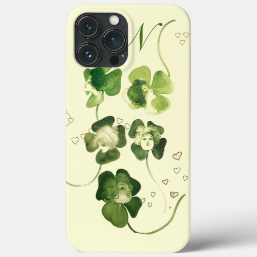 COQUES Case-Mate iPhone CHALEUREUSES SHAMROCKS VERTS AVEC LE MONOGRAM DES (Verso)