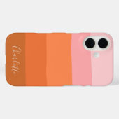 Coques Case-Mate iPhone Chaleureux Sunset Pink Terracotta Nom personnalisé (Verso (horizontal))