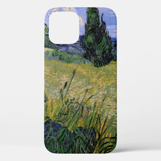 Coques Case-Mate iPhone Champ de blé vert avec cyprès par Vincent van Gogh (Verso)