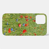 Coques Case-Mate iPhone Champ d'été avec des fleurs rouges et bleues Case- (Verso (horizontal))