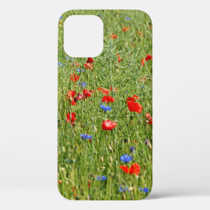 Case-Mate iPhone Case Champ d'été avec des fleurs rouges et bleues Case-