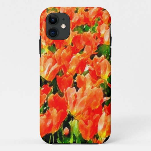 Coques Case-Mate iPhone Champ orange de tulipes (Dos)