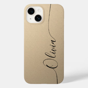 Coque Pour iPhone 14 Champagne Élégant Calligraphie Script Nom