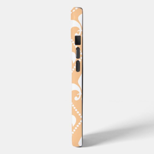 Coques Case-Mate iPhone Champagne Fleur de Lis avec monogramme (Verso / Gauche)