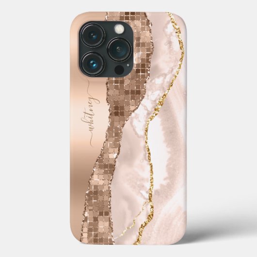 Coques Case-Mate iPhone Champagne ivoire Agate et Rose Parties scintillant (Verso)