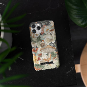 Coque iPhone 15 Pro Max Champignon fleur sauvage   Monogramme de la forêt