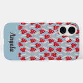 Coques Case-Mate iPhone Champignon Rouge - Bleu (Verso (horizontal))