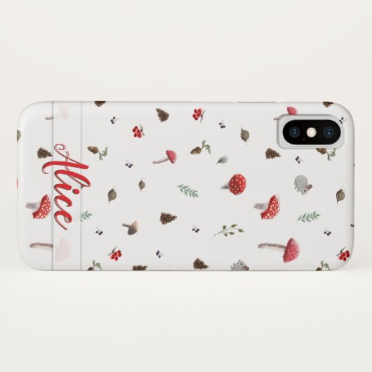 Coques Case-Mate iPhone Champignons automne doux motif_blanc (Dos (Horizontal))