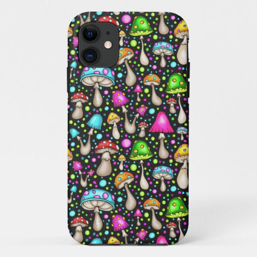 Coques Case-Mate iPhone Champignons colorés Motif transparent (Dos)