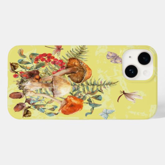 Coques Case-Mate iPhone Champignons, libellules, papillons et escargots (Verso (horizontal))