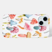 Coques Case-Mate iPhone Champignons pastel à l'aquarelle (Verso (horizontal))