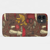 Coques Case-Mate iPhone Champignons sauvages sur brun (Dos (Horizontal))