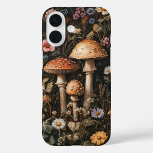 Coques iPhone 16 Champignons Whimsical et Botanique Fleur sauvage