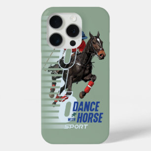 Coque iPhone 15 Pro Championnat de Polo Cavalier de Danse avec Cheval