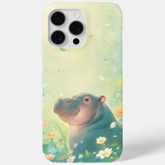 Coques Case-Mate iPhone Champs de Fleurs et Hippopotame Heureux (Verso)