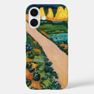 Coques iPhone 16 Champs de légumes par August Macke, Art fin vintag