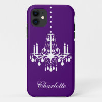 Chandelier cristal iPhone 5 Coque-Mate violet