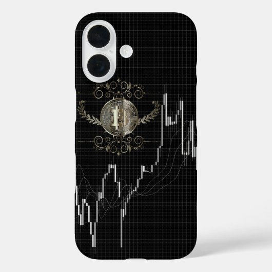 Coques Case-Mate iPhone Chandeliers Graphique & Pièce d'or Bitcoin (Verso)