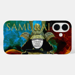 Coques iPhone 16 Changeable Votre Photo, Casque Samurai