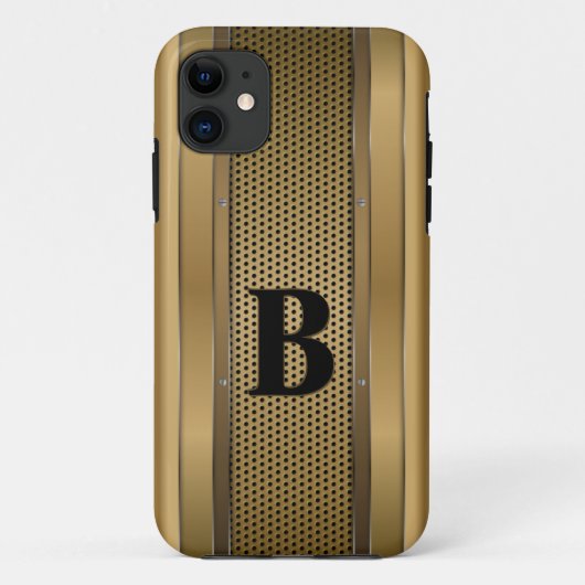 Coques Case-Mate iPhone Changer Initial, Or Brown Tan Texté (Dos)